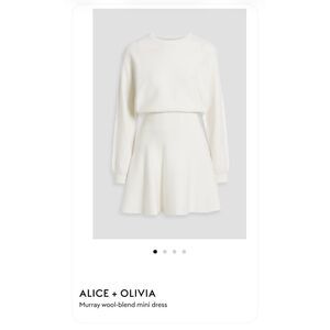 Alice + Olivia Cream Wool-Blend Mini Dress
